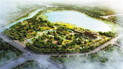 碧水污水处理厂110亩的地上部分将连同周边670亩地建成湿地公园。图为规划效果图。碧水污水处理厂供图
