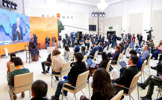 12月17日，普京举行年度记者会。/图片来自克里姆林宫官网