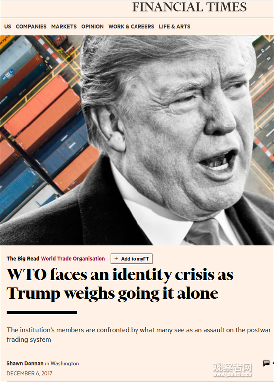 英媒特朗普准备用单边主义代替wto