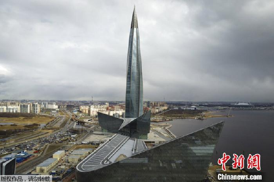 2022年4月27日，俄罗斯天然气工业股份公司（Gazprom）位于圣彼得堡的总部拉赫塔中心。