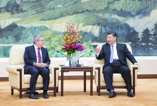 2019年1月31日，国家主席习近平在北京人民大会堂会见国际奥林匹克委员会主席巴赫。