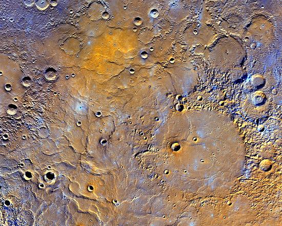 水星地形图局部。 图片来源：NASA官网