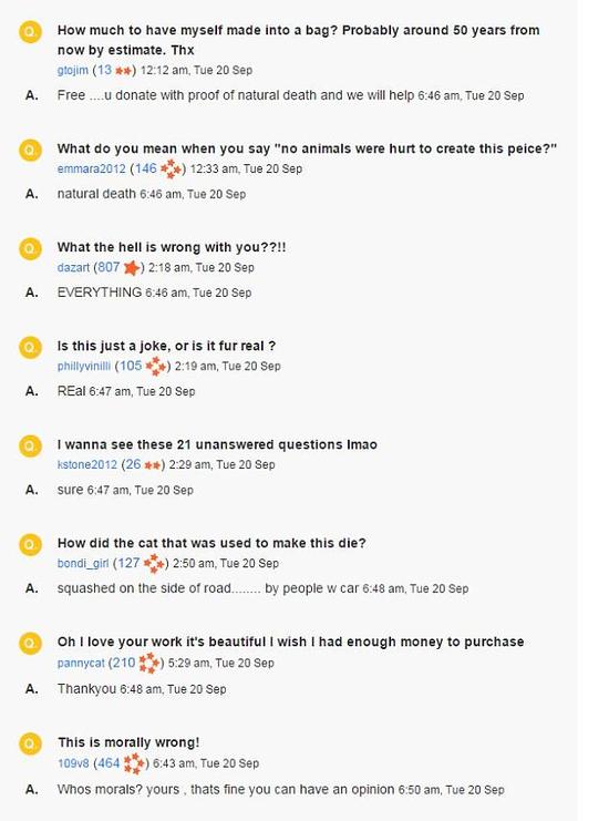 将死猫制作成包包 你能接受吗？