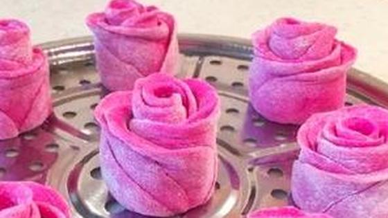 超高颜值的玫瑰花馒头制作步骤