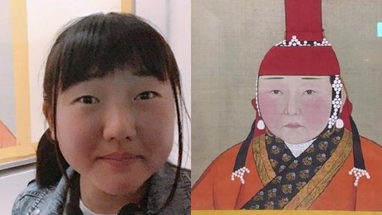 女孩撞脸元朝皇后 网友：撞脸的可不止你一个