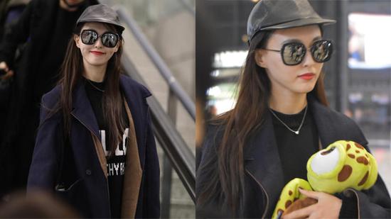 恋爱糖最甜！唐嫣墨镜难掩好心情