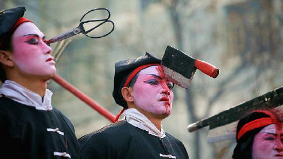 陕西宝鸡血社火妆容