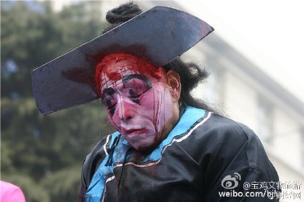 陕西宝鸡血社火妆容