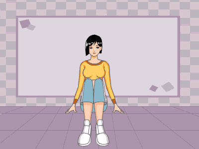 动作六：双腿踩地，臀部着地，双手侧放地面。双腿并拢左右交替摆动，过程中一定要注意双腿不能分开~一组重复20次，做四组。