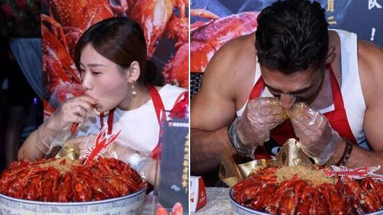 女子狂吃40斤小龙虾 乌克兰壮汉瞠目结舌