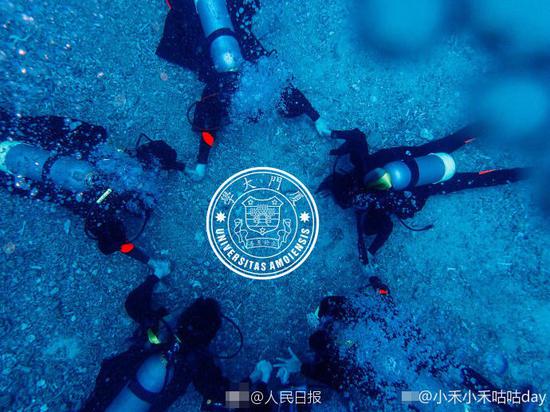 厦门大学水下创业毕业照