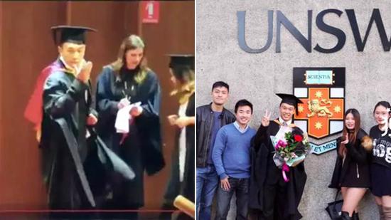 留学小伙毕业秀侧空翻走红 这次我们为他骄傲