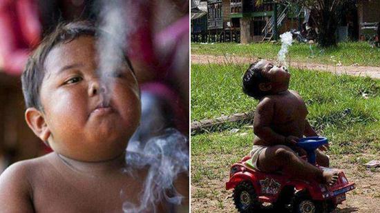 这才是真正的“烟鬼” 2岁孩子每天狂抽40支烟