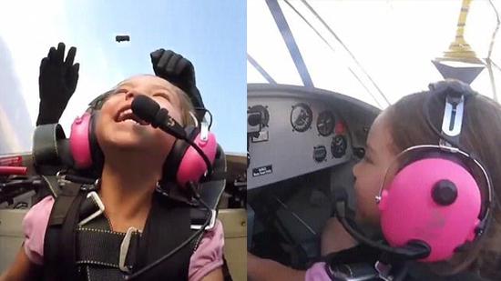 美国小萝莉开飞机穿越群山