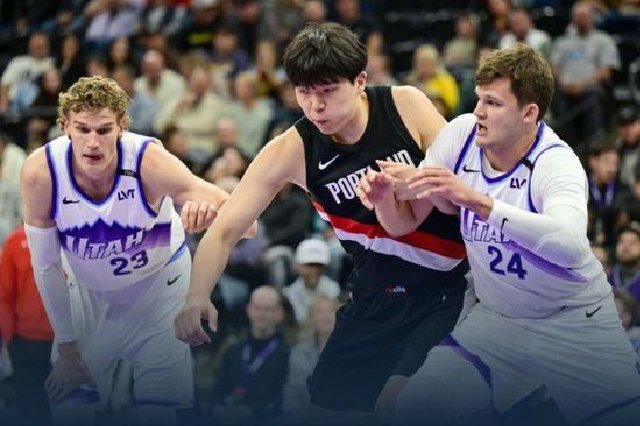 杨瀚森3分47秒2分 开拓者客胜爵士 霍勒迪27+8 马卡32+5