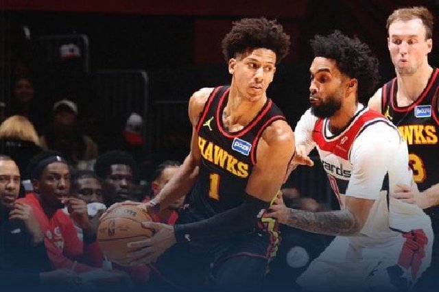 老鹰力克奇才 杰伦·约翰逊连场三双30+12+12 麦科勒姆28分