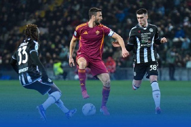 4轮不败遭终结！罗马0-1乌迪内斯距前四2分 埃克勒卡姆任意球制胜