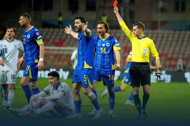 连续三届无缘世界杯！十人意大利点球大战2-5波黑 巴斯托尼染红