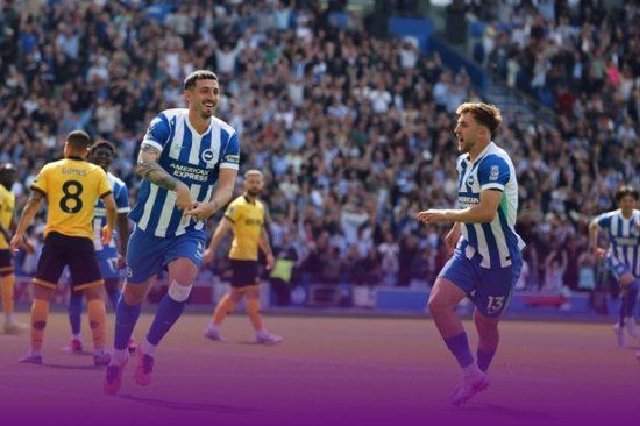 英超-布莱顿3-0送狼队6轮不胜 辛谢尔伍德36秒闪击 邓克、明特破门