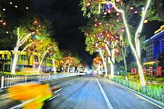 璀璨灯光带点亮延吉夜空