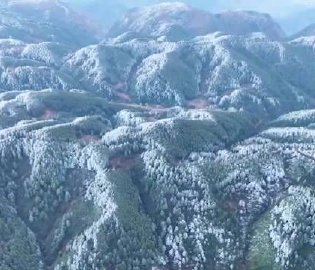 梁王山现雾凇奇观