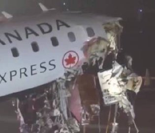 纽约客机撞车空姐被甩飞