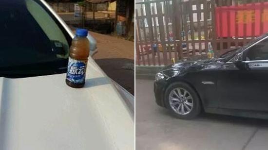 大学门口有人在车顶放饮料 到底什么操作