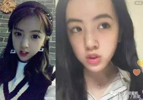 不过也并不是所有网红都会崩，别冲虫关掉美颜前后就是素颜和化妆的区别