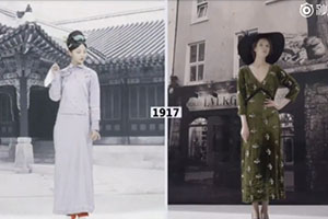 中外百年妆容大pk3分钟看完中外女性百年时尚变迁史，这个中国妹纸美得我移不开眼