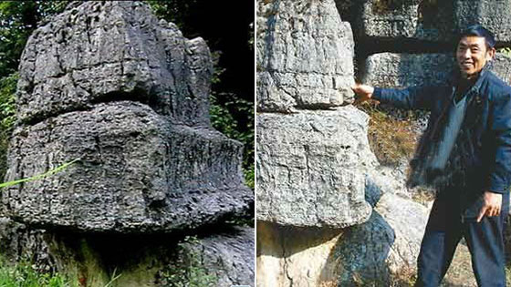 这块石头怕痒 被人触摸就会发出诡异笑声