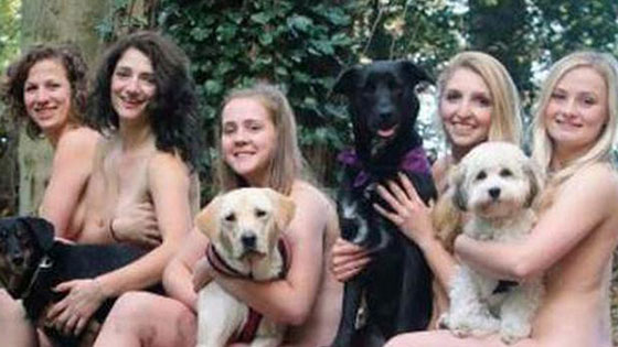 为慈善公益募款 这群女生裸抱动物拍大片