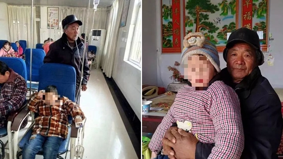 爷爷为孙口含输液管加热 医生却说不可取