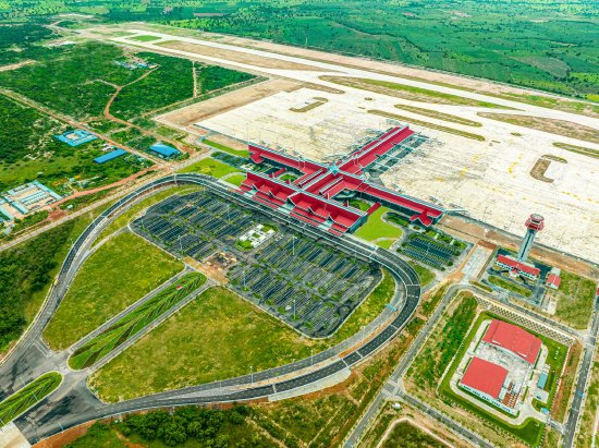 暹粒吴哥国际机场鸟瞰图