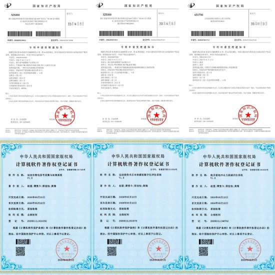 团队各项专利、软著证书成果展示。