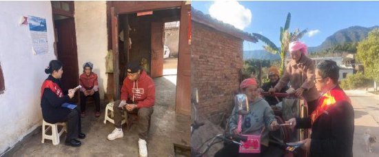 （图为新平支行走入扬武镇老白甸村宣传活动现场）