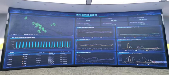 西双版纳泼水节保障网络后台自智监控大屏（2026年4月13日摄）。
