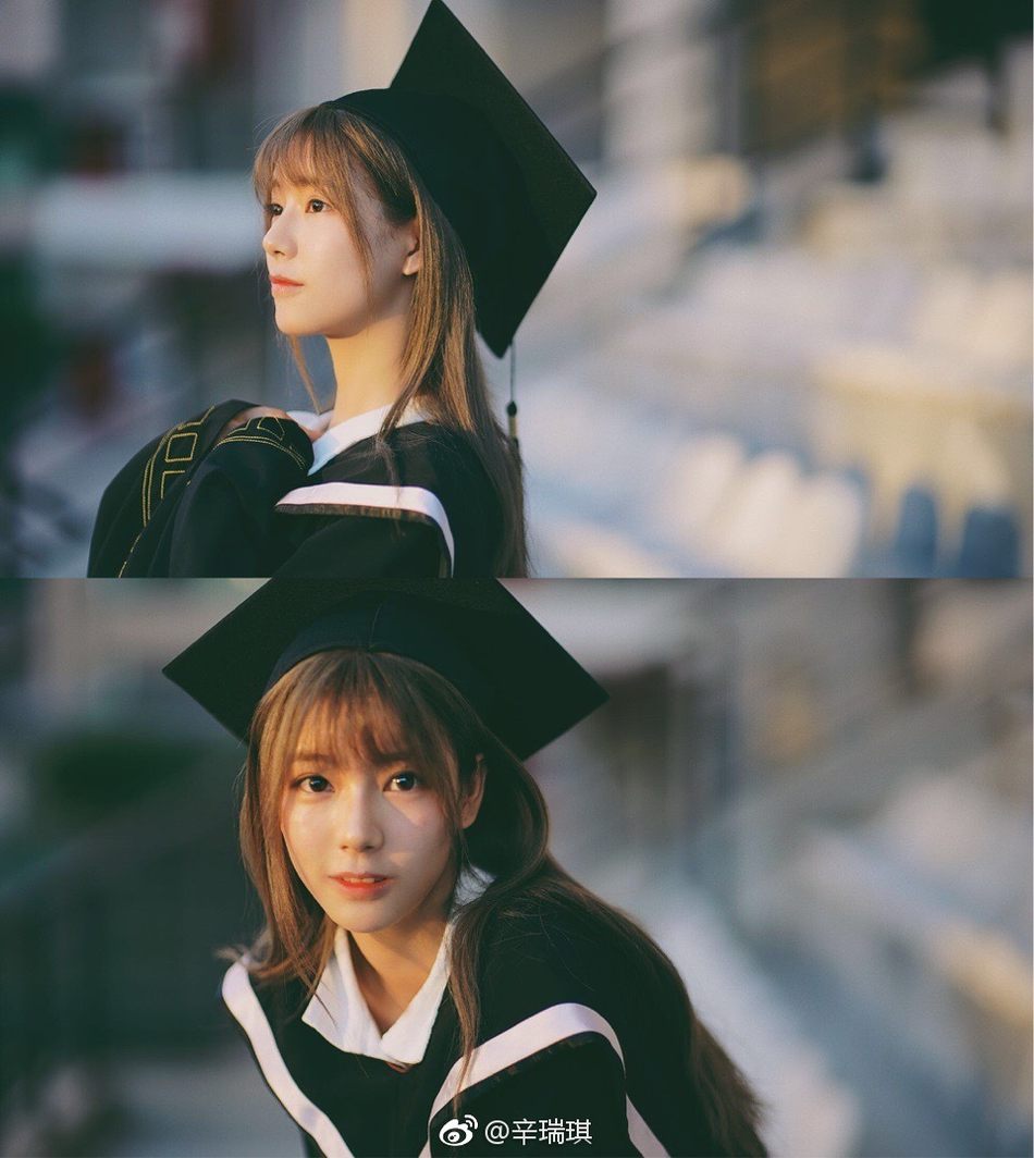 组图:"小柔软"少女辛瑞琪晒北电毕业写真 笑容甜美明媚