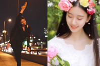 同济校花置身麦田神情陶醉