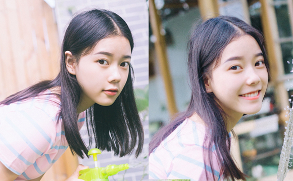 同济校花置身麦田神情陶醉