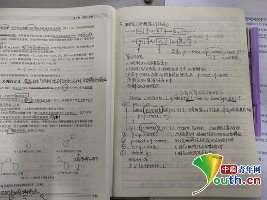 图为曲阜师范大学学生陈宏雪复习笔记。受访者供图