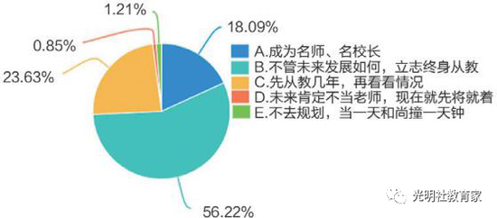 图十四：“90后”教师的职业目标情况