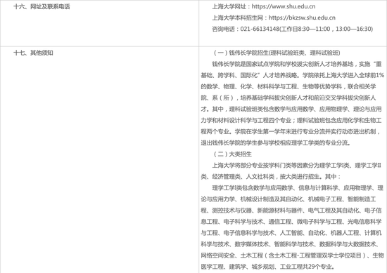 上海大学发布2021本科招生章程
