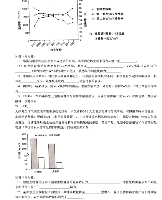 21高考生物真题及参考答案 河北卷 手机新浪网