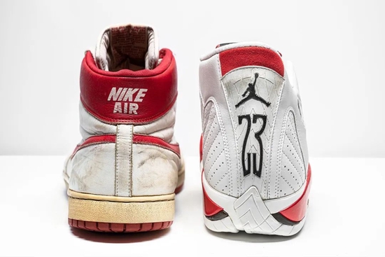 Michael Jordan wears sneakers