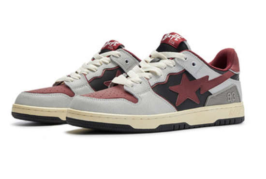 BAPE 春夏撞色拼接做旧爆裂纹 SK8 STA 休闲鞋