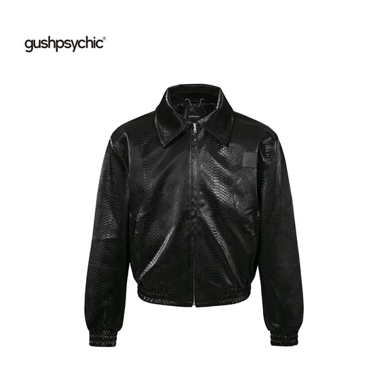 GushpsychicJacket 蛇纹廓形短款夹克