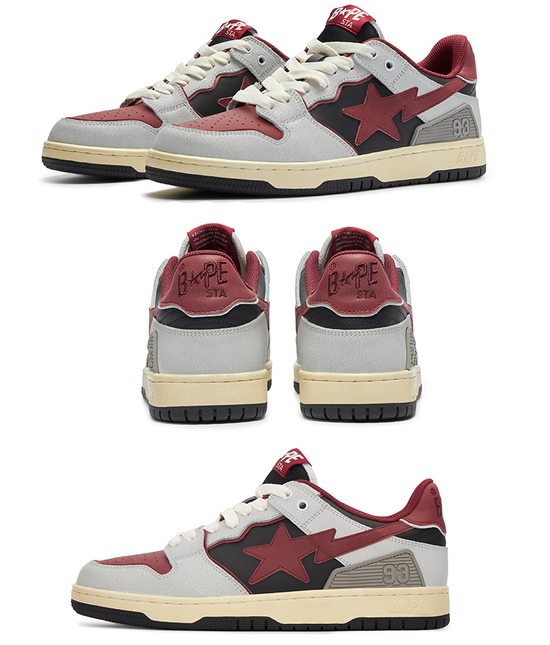 BAPE 撞色拼接做旧爆裂纹 SK8 STA 休闲鞋