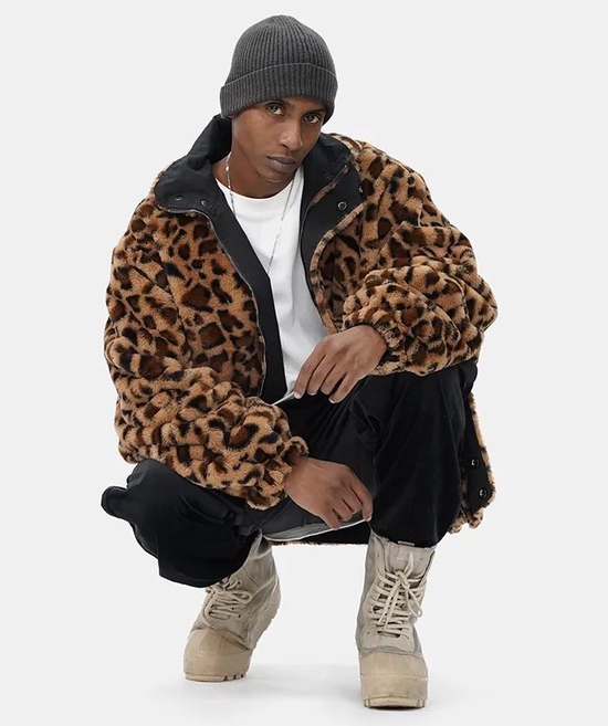 BTW leopard print reversible padded jacket