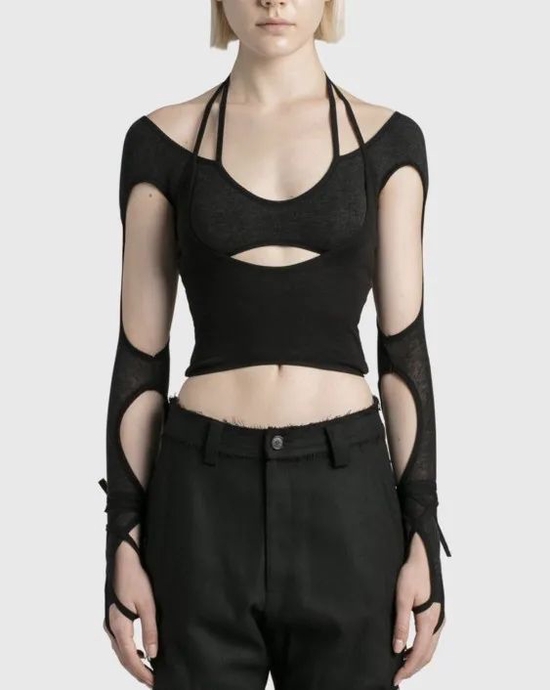 HYEIN SEO Functional Deconstructed Sleeve Strap Sling Top