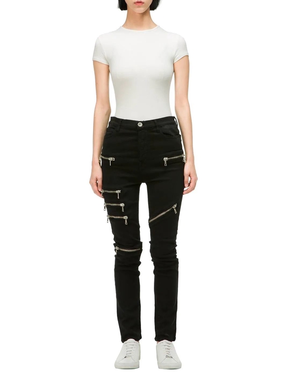 UNRAVEL PROJECT 黑色多拉链休闲裤